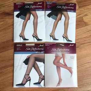 Hanes Silk Reflections Pantyhose Sz EF 4 Pairs